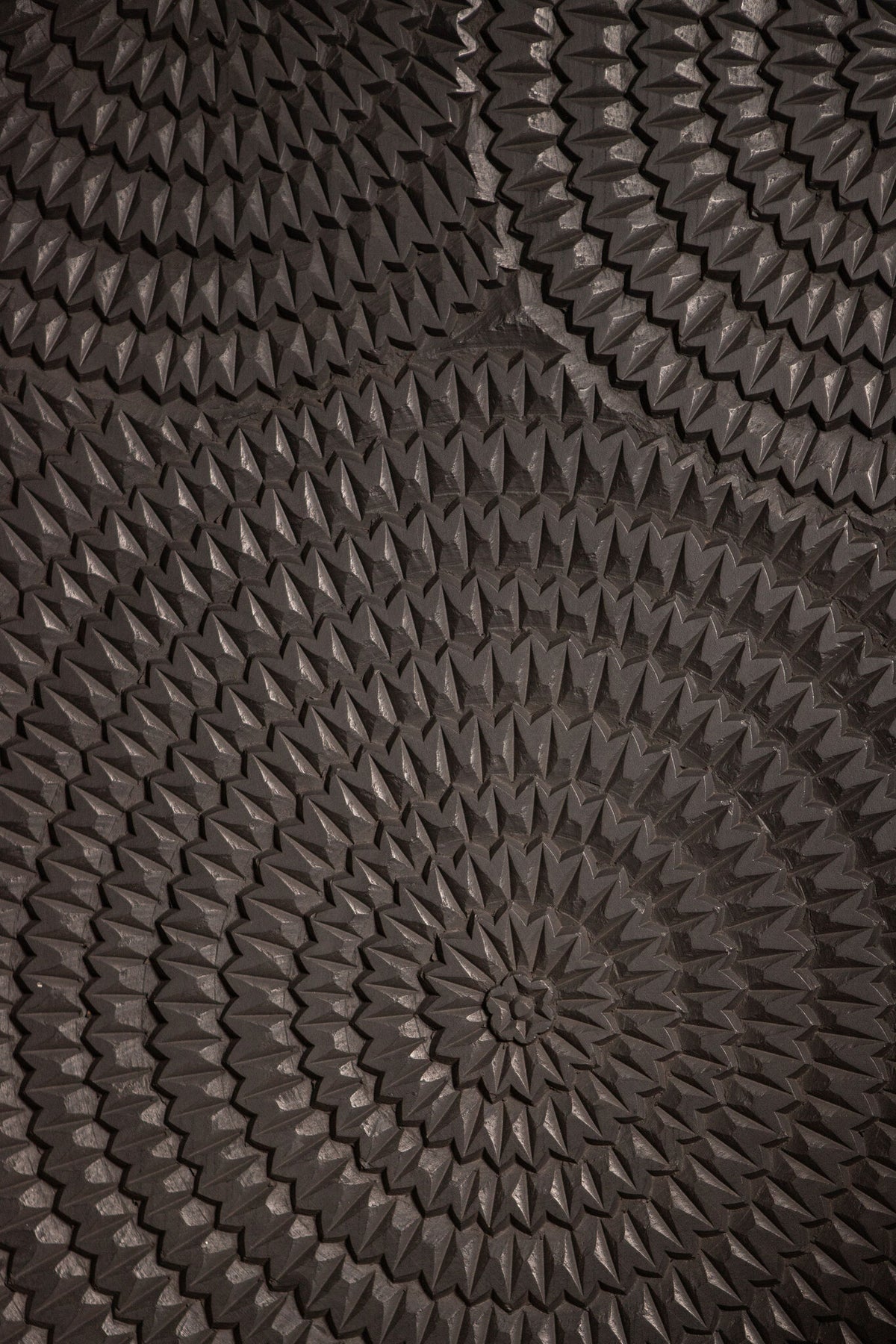Levya Panel de pared rectangular de madera negra con patrón circular PTMD