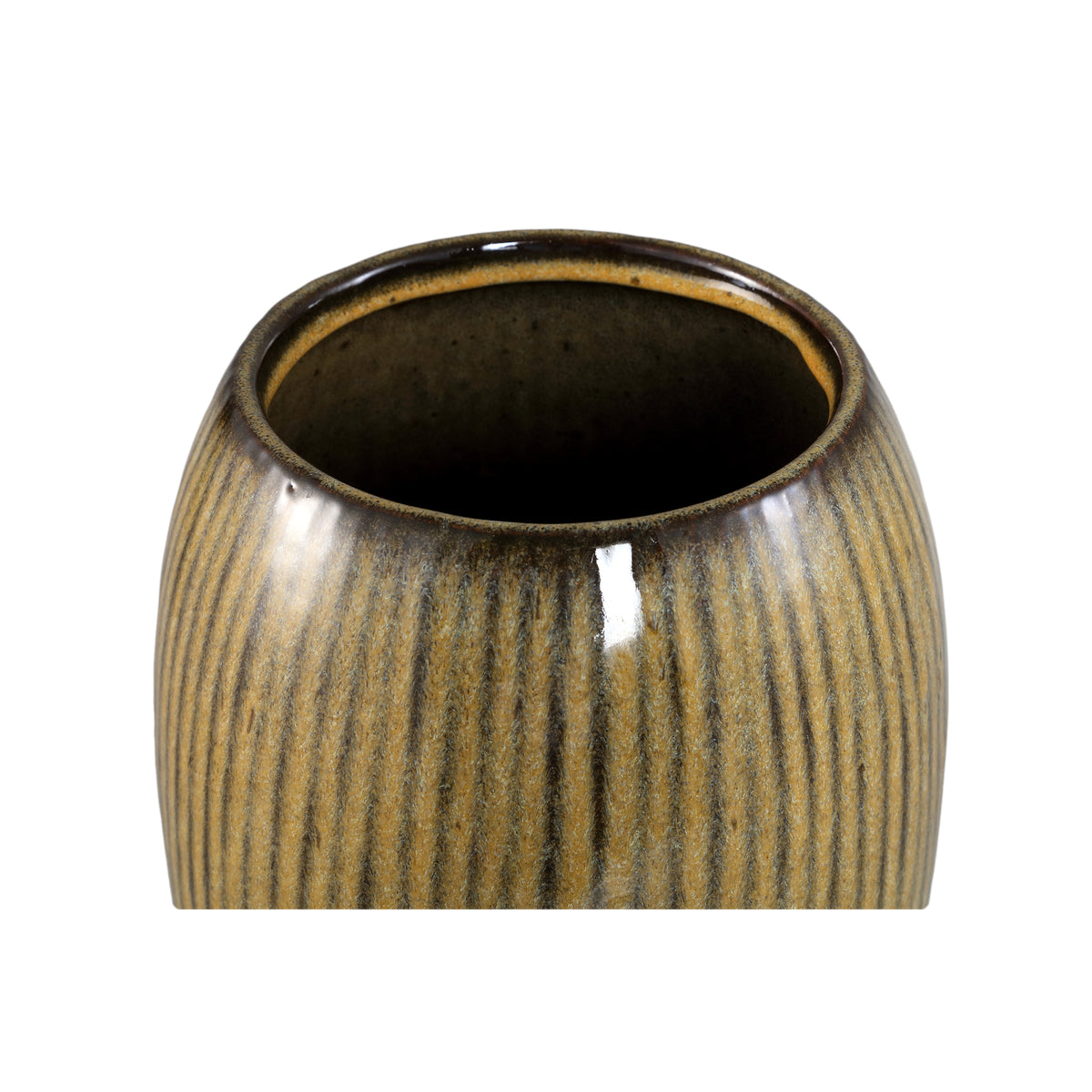 Maceta Tamica de cerámica marrón oscuro, grande, PTMD