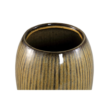 Maceta Tamica de cerámica marrón oscuro, grande, PTMD