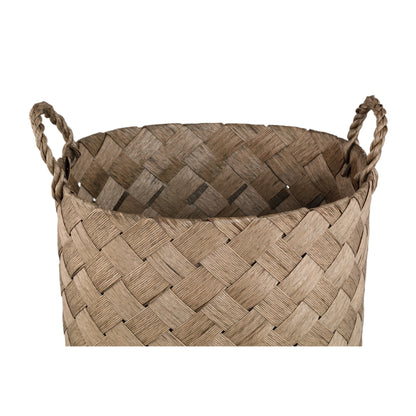 Cesta Clarke verde redonda de papel trenzado, juego de 3 PTMD