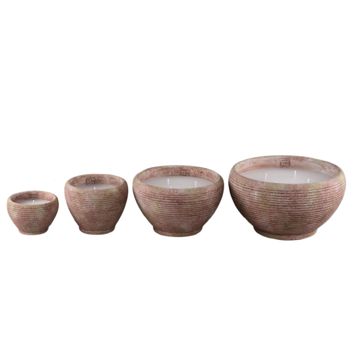 Vela de exterior Pedro de cemento marrón a rayas, grande PTMD