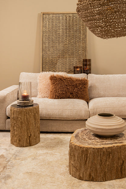 Olla Kody Beige Stone Wash de aluminio fundido acanalada L PTMD