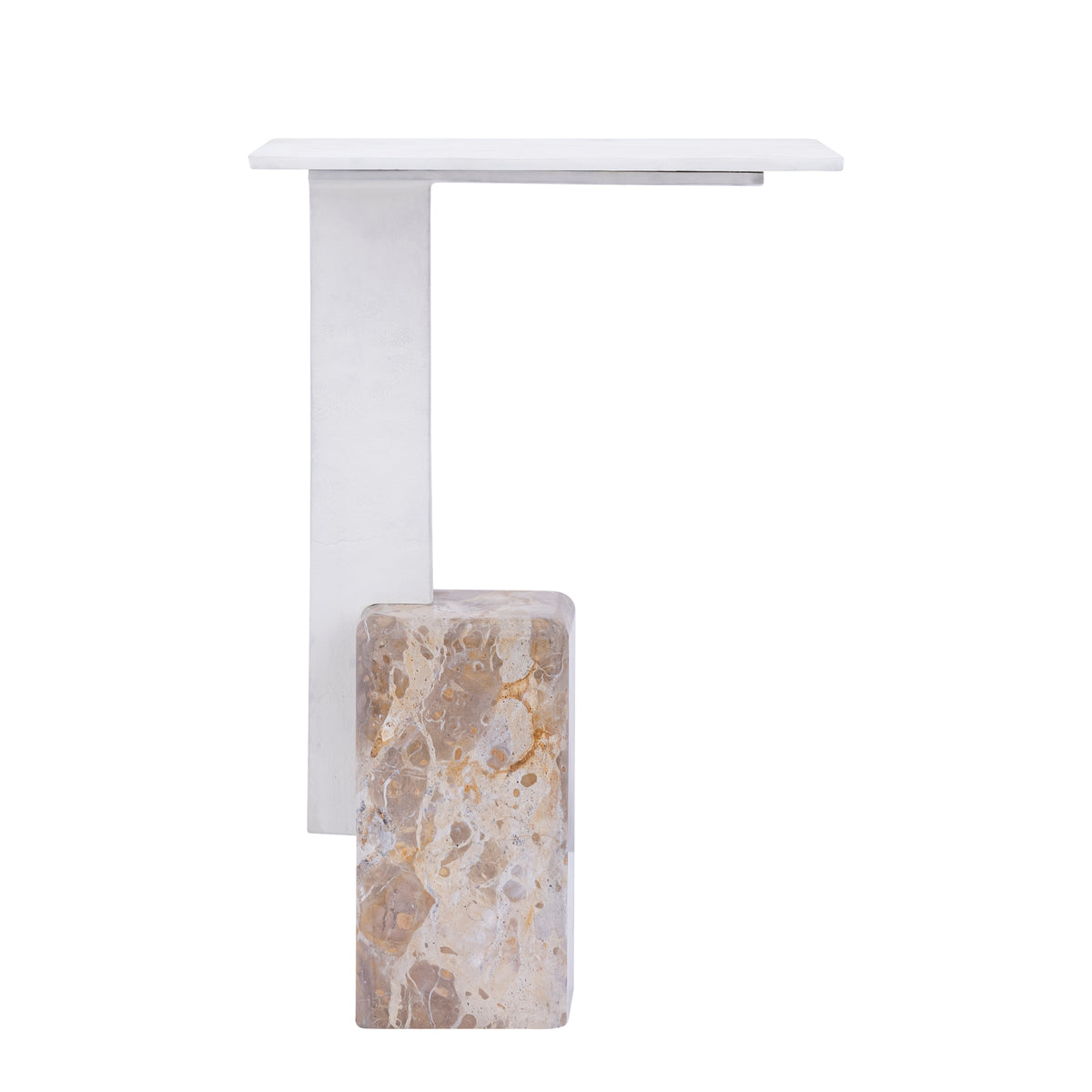 Mesa auxiliar Ebe Beige Mármol Rectangular PTMD