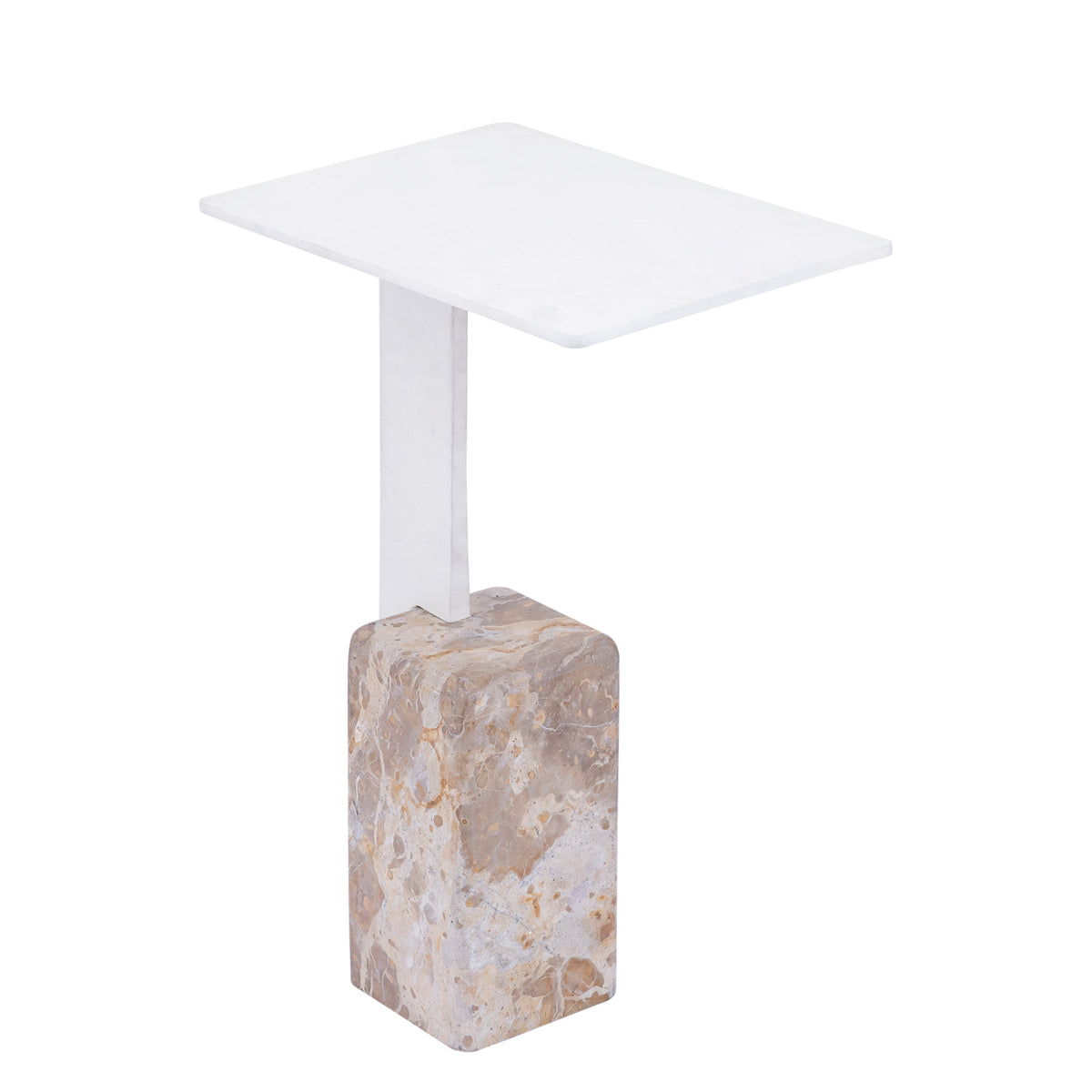 Mesa auxiliar Ebe Beige Mármol Rectangular PTMD