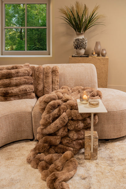Mesa auxiliar Ebe Beige Mármol Rectangular PTMD