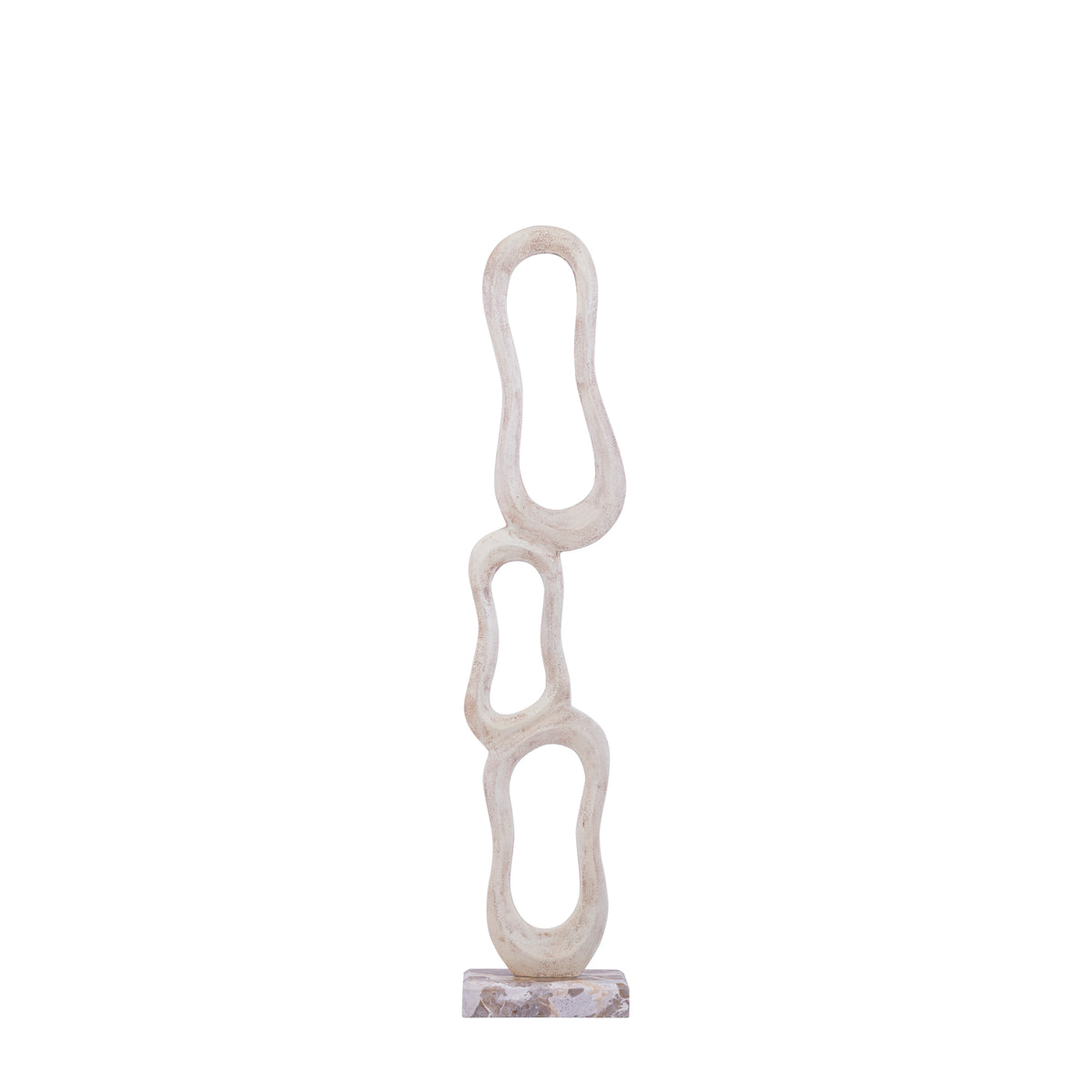 Figura Camare Diseño Abstracto Aluminio Fundido Beige Mediana PTMD