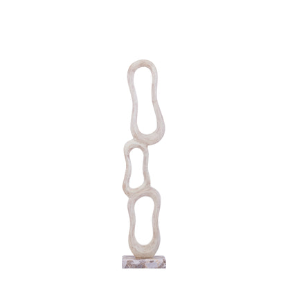 Figura Camare Diseño Abstracto Aluminio Fundido Beige Mediana PTMD