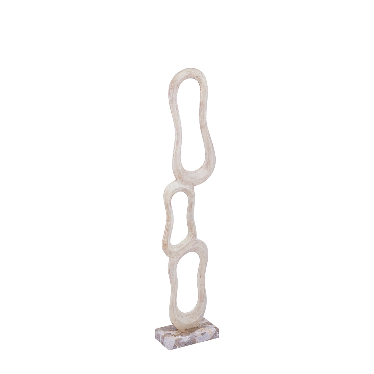 Figura Camare Diseño Abstracto Aluminio Fundido Beige Mediana PTMD