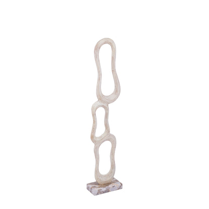Figura Camare Diseño Abstracto Aluminio Fundido Beige Mediana PTMD