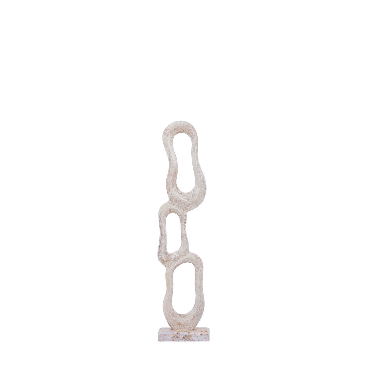 Figura Camare Diseño Abstracto Aluminio Fundido Beige Pequeña PTMD