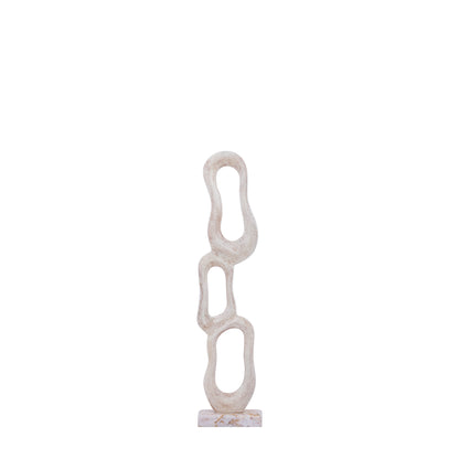 Figura Camare Diseño Abstracto Aluminio Fundido Beige Pequeña PTMD