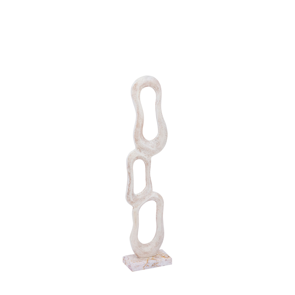 Figura Camare Diseño Abstracto Aluminio Fundido Beige Pequeña PTMD