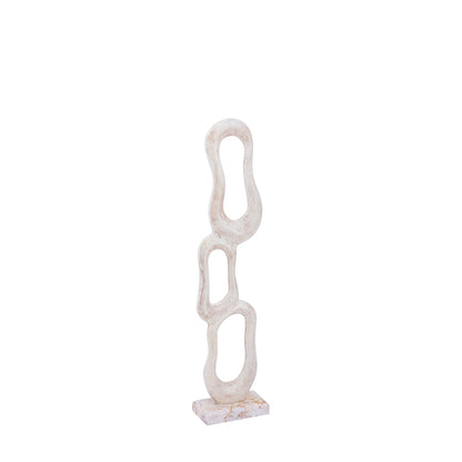 Figura Camare Diseño Abstracto Aluminio Fundido Beige Pequeña PTMD