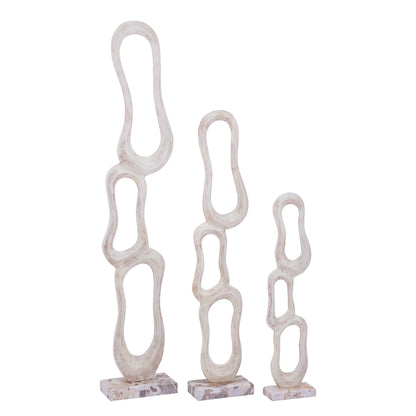 Figura Camare Diseño Abstracto Aluminio Fundido Beige Pequeña PTMD