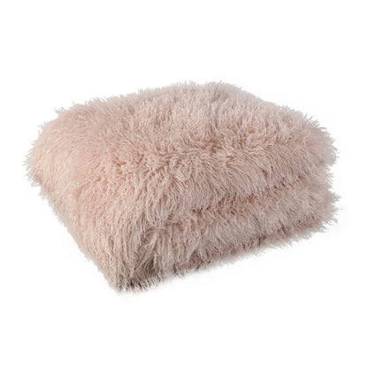 Manta Rexx Beige de Piel Sintética de Oveja Grande PTMD