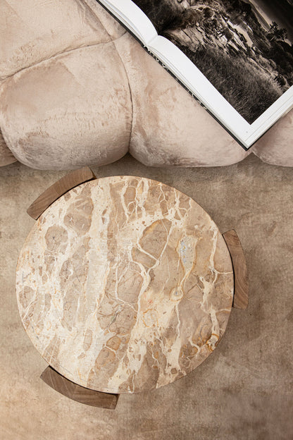 Mesa auxiliar Javina Mármol Natural Ø52cm PTMD