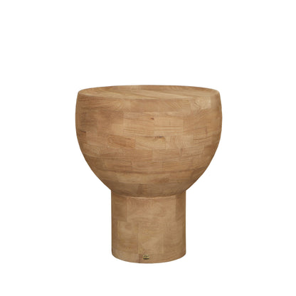 Mesa auxiliar redonda Erno de madera de mango natural PTMD