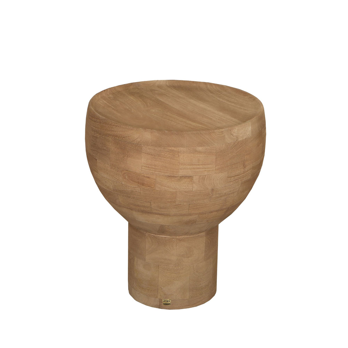 Mesa auxiliar redonda Erno de madera de mango natural PTMD