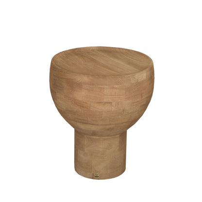 Mesa auxiliar redonda Erno de madera de mango natural PTMD