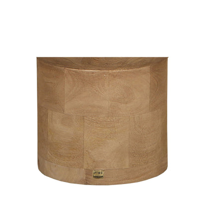 Mesa auxiliar redonda Erno de madera de mango natural PTMD