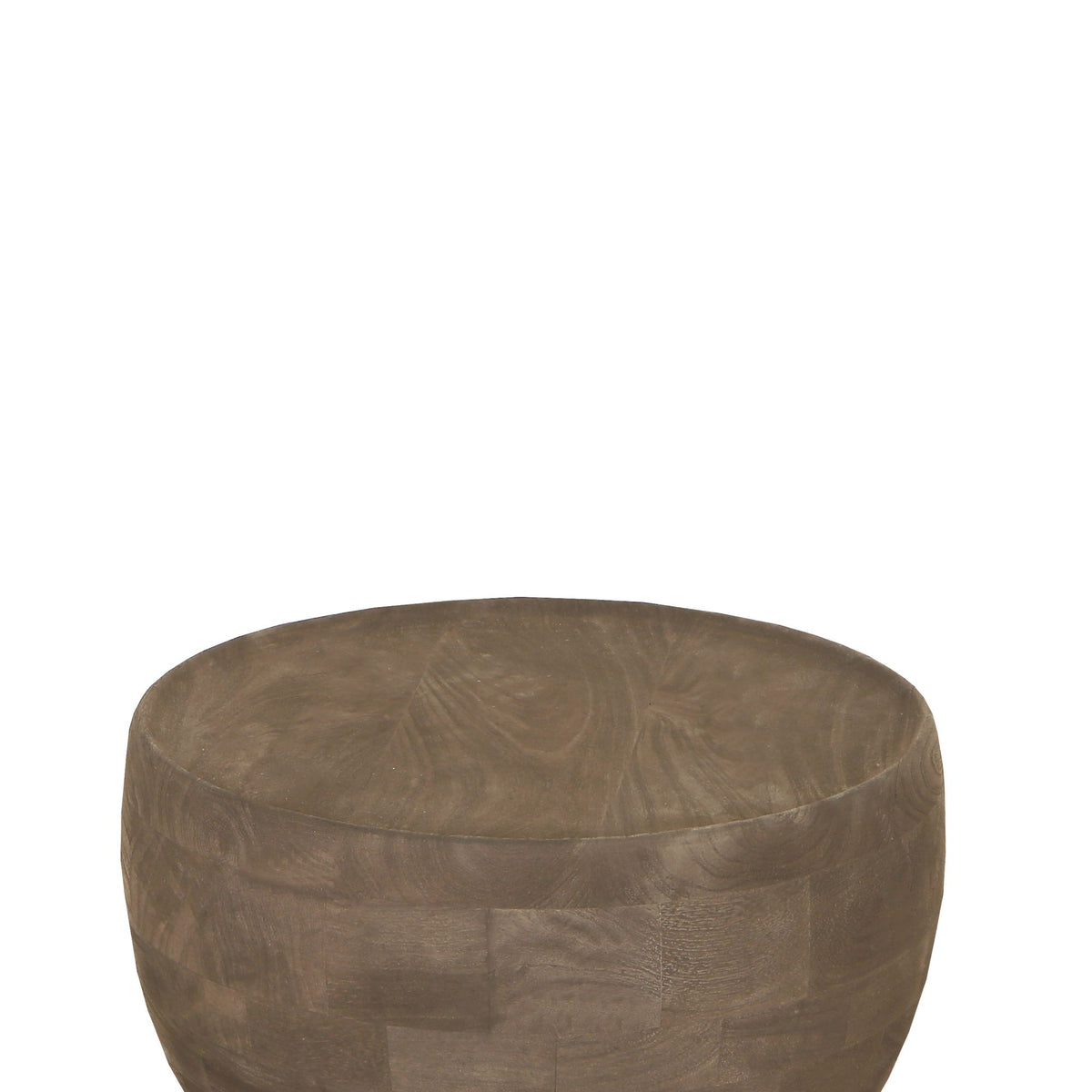 Mesa auxiliar Erno de madera de mango marrón con base redonda PTMD
