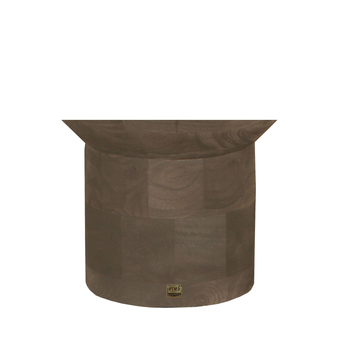 Mesa auxiliar Erno de madera de mango marrón con base redonda PTMD