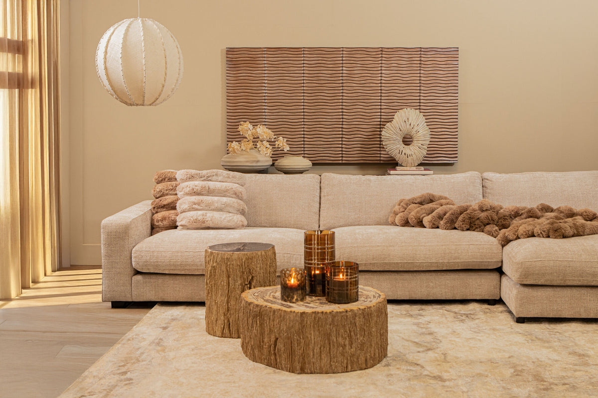Panel de pared Seline bronce MDF con rayas onduladas en capas L PTMD