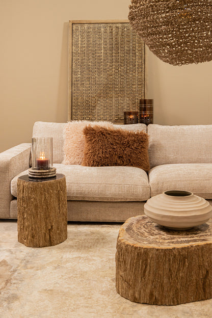 Kody Beige Stone Wash maceta acanalada de aluminio fundido M PTMD
