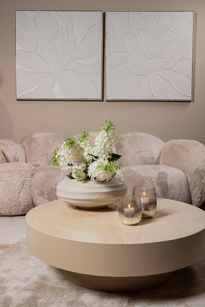 Kody Beige Stone Wash maceta acanalada de aluminio fundido M PTMD