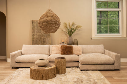 Kody Beige Stone Wash maceta acanalada de aluminio fundido M PTMD