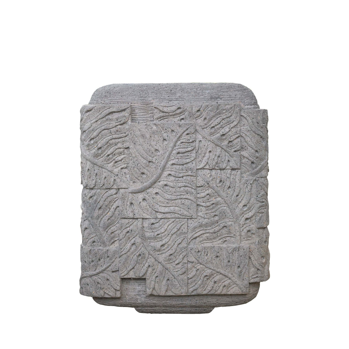 Maceta Blayd Gris Cemento Hoja de Palma Cuadrada Grande PTMD