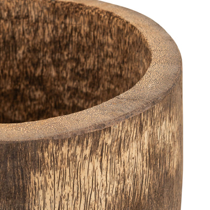 Maceta de madera de palisandro Jamez de lujo extra pequeña Ø50x60 cm PTMD