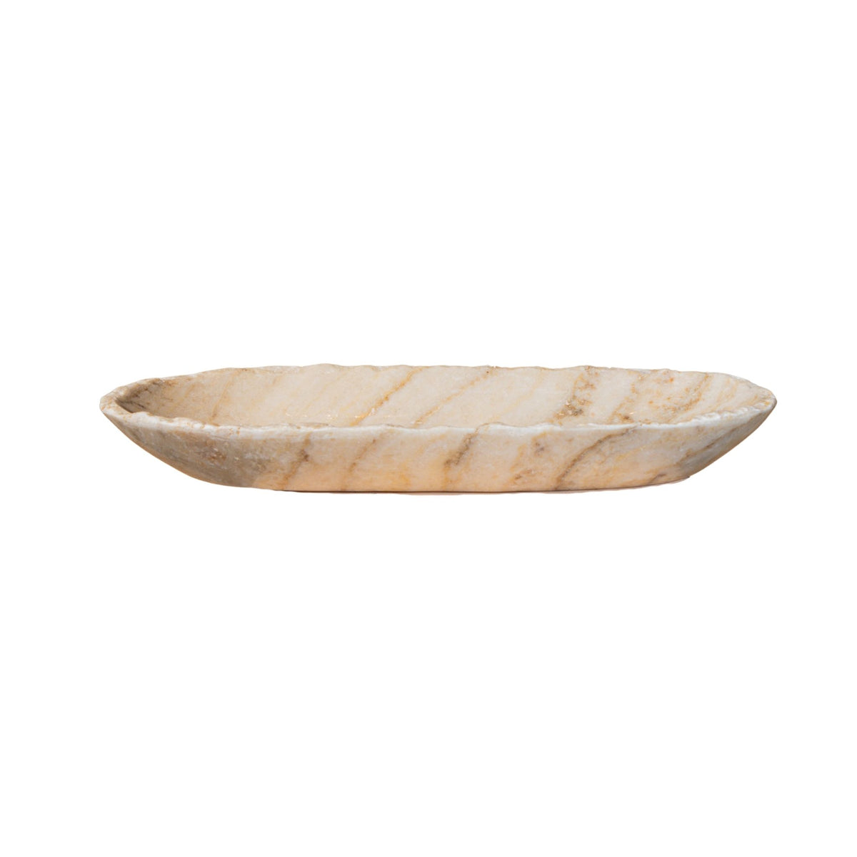 Draya Onyx Blanco Cuenco Orgánico de Forma Ovalada Pequeño PTMD