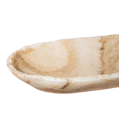 Draya Onyx Blanco Cuenco Orgánico de Forma Ovalada Grande PTMD