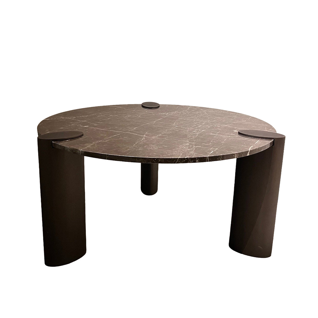 Mesa de centro Ora marrón baja con tablero de mármol y metal PTMD