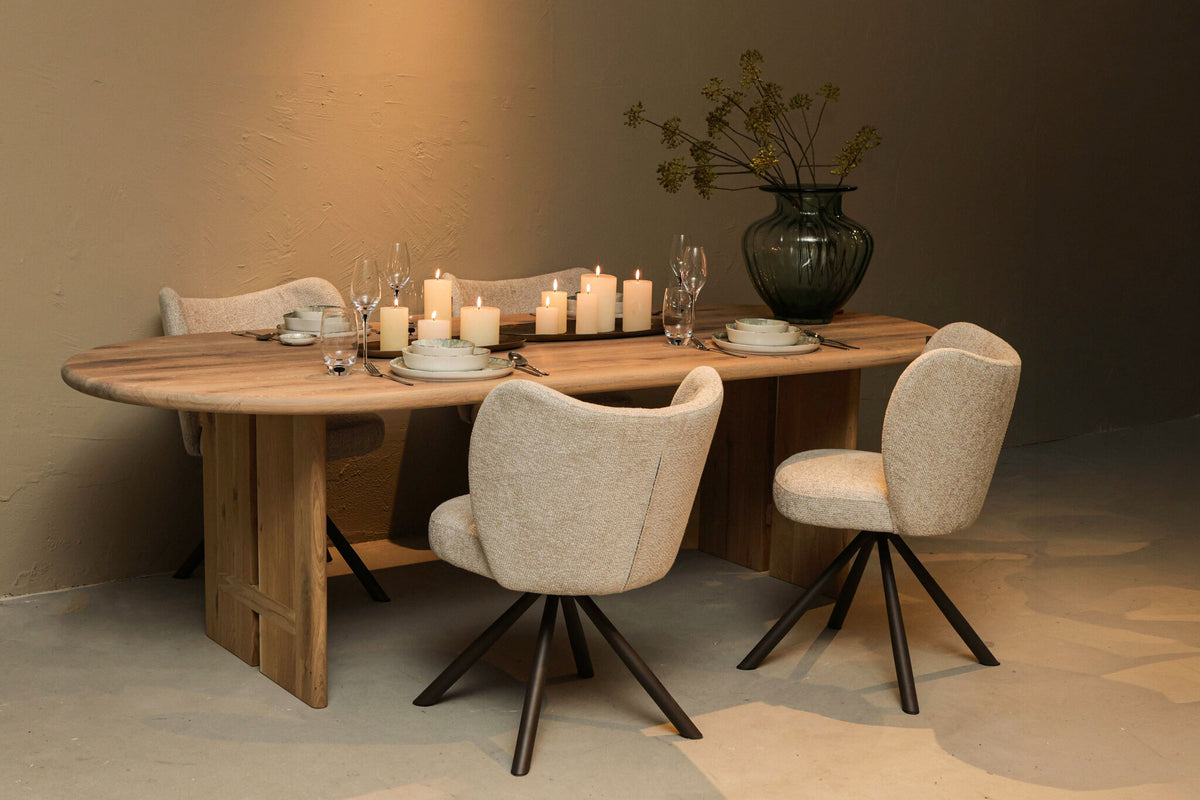 Silla de comedor Pebble Legacy 15 beige Set de 2 PTMD
