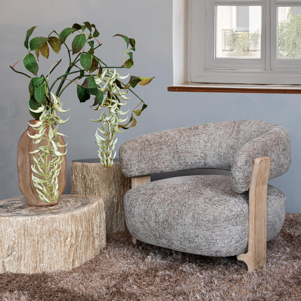 Sillón Mire Taupe Legacy 3 Mink Madera de caucho PTMD