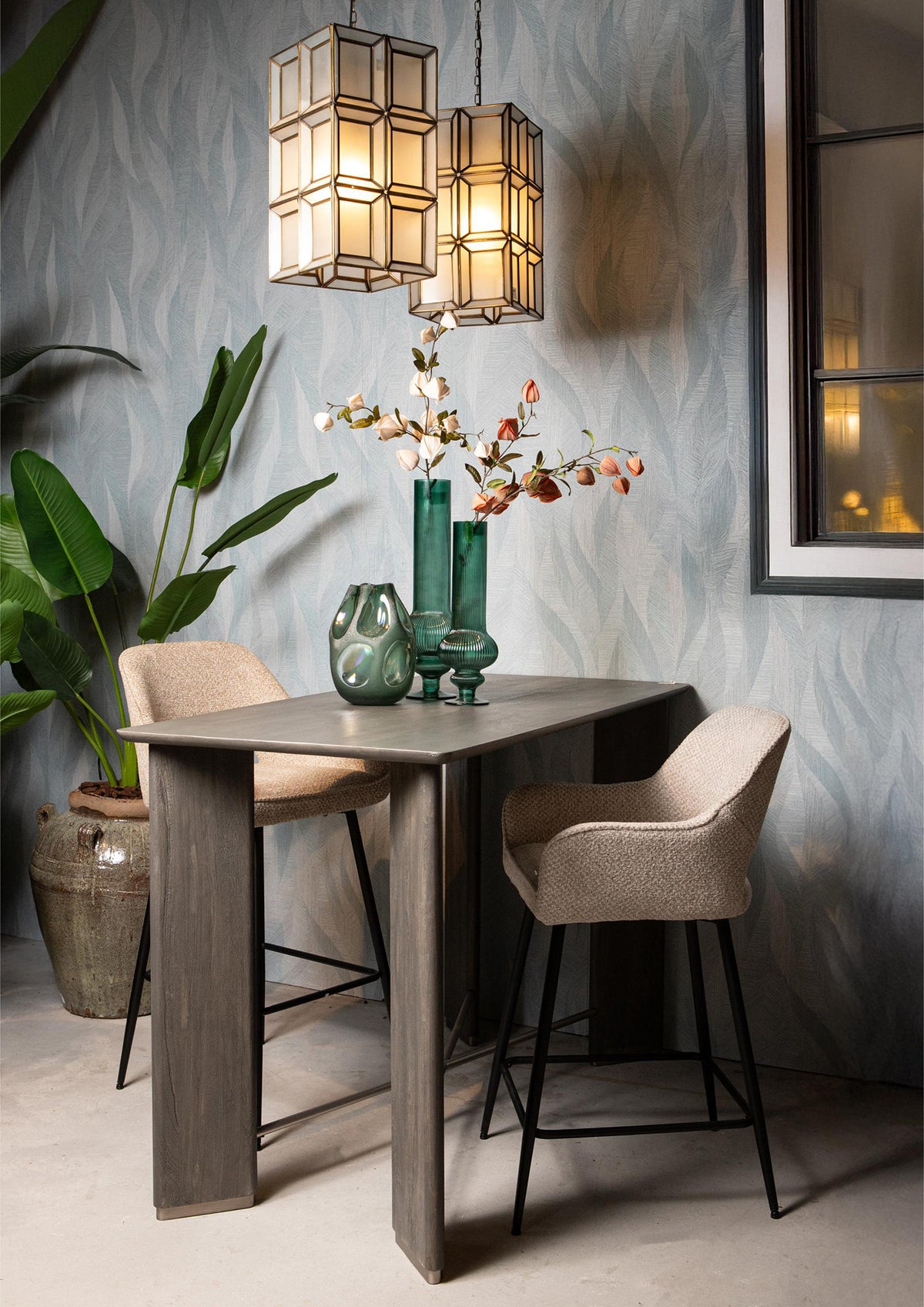 Juego de 2 taburetes de bar Fal Low Opulence en color topo PTMD