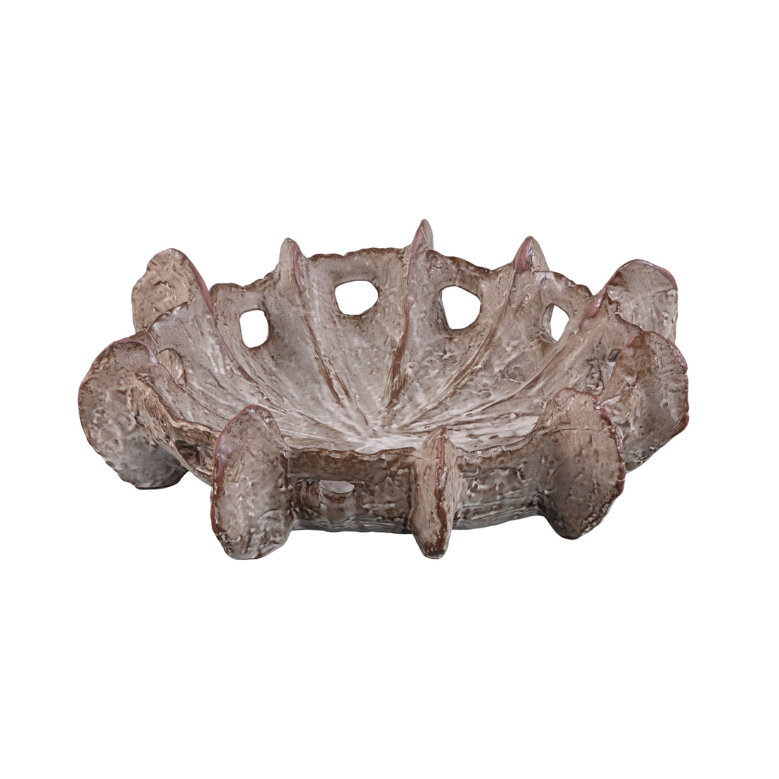 Talan Cuenco decorativo de cerámica beige de forma orgánica PTMD
