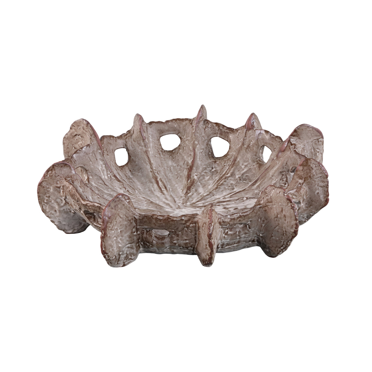 Talan Cuenco decorativo de cerámica beige de forma orgánica PTMD