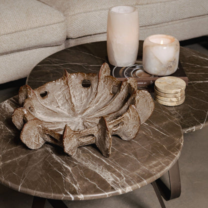 Talan Cuenco decorativo de cerámica beige de forma orgánica PTMD