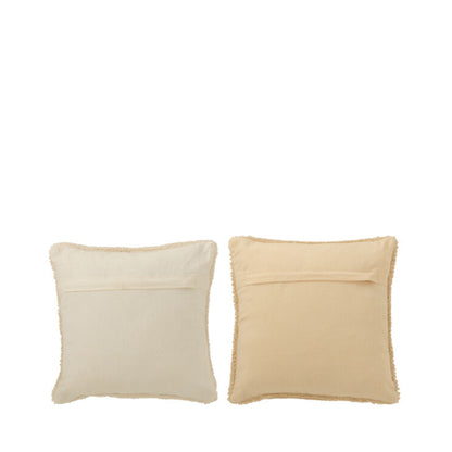 Pack navideño de plaid y cojines navideños HoHoHo beige/blanco J-Line