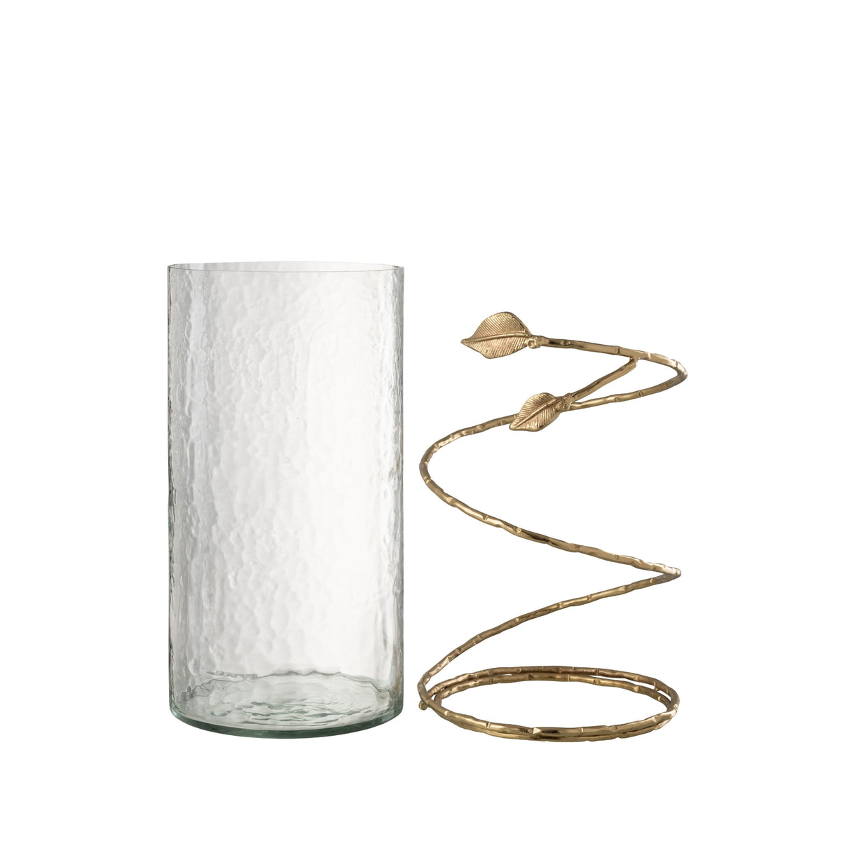 Farolillos de cristal con hojas doradas, set de 3 J-Line