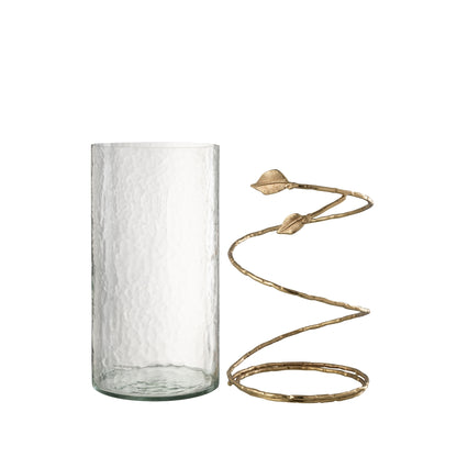 Farolillos de cristal con hojas doradas, set de 3 J-Line