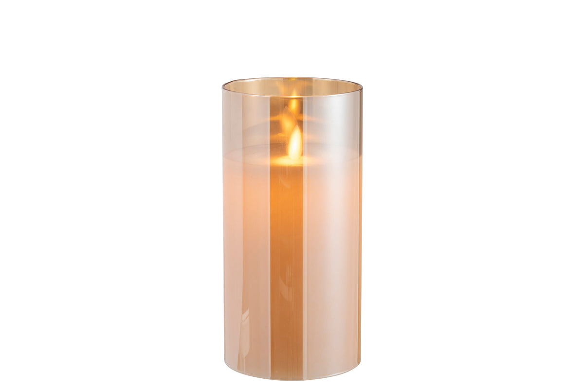 Lámpara LED Cristal Brillante Dorado Mediana