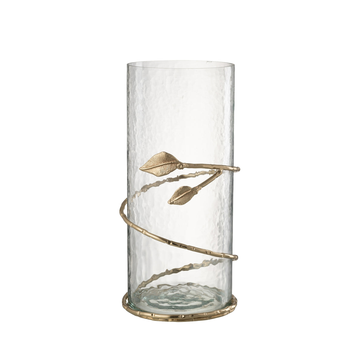 Farolillos de cristal con hojas doradas, set de 3 J-Line