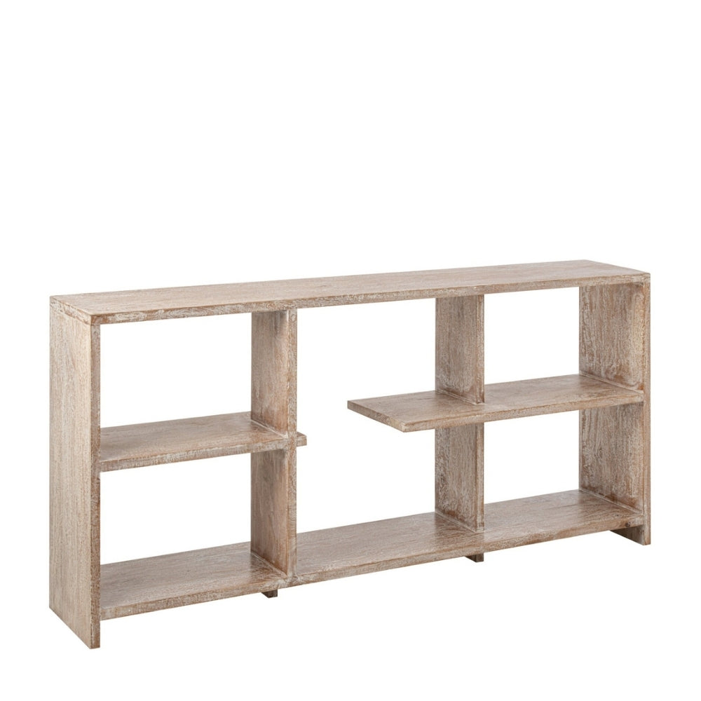 Librería de madera de mango blanco roto J-Line