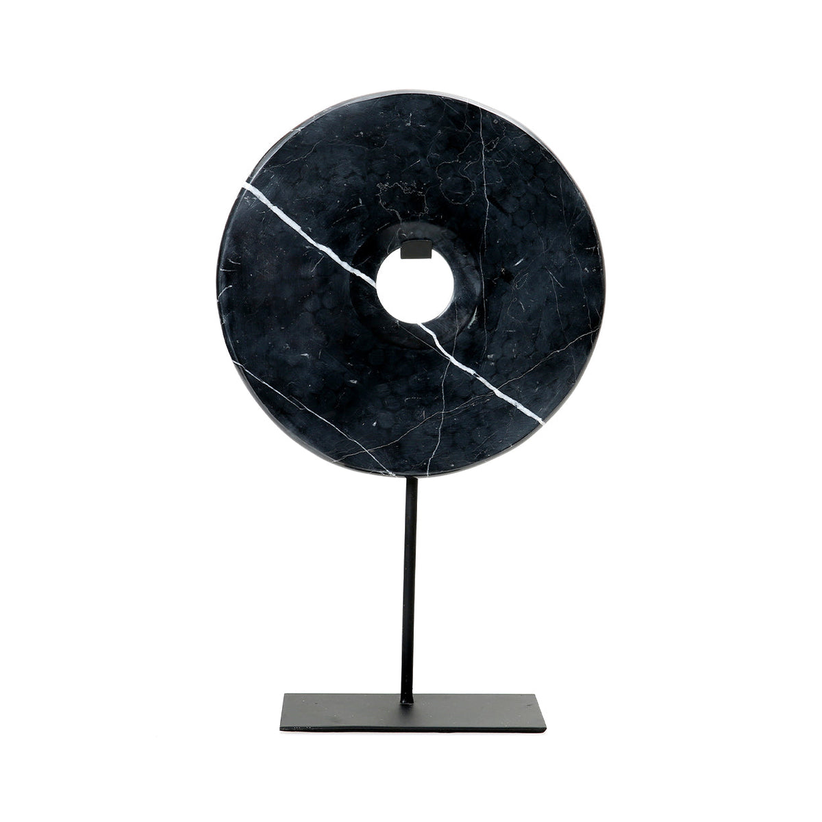 El Disco de Mármol Sobre Soporte Negro Grande Bazar Bizar