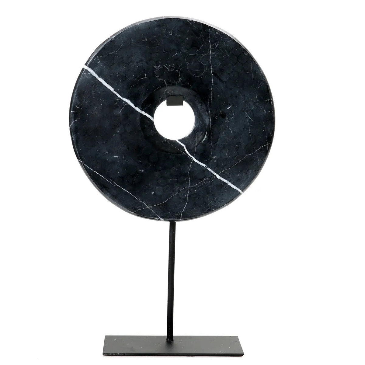 El Disco de Mármol Sobre Soporte Negro Grande Bazar Bizar