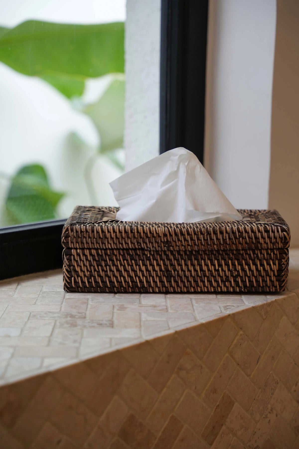 Caja de pañuelos Rattan Classic - Marrón natural Bazar Bizar